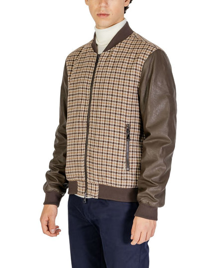 Gianni Lupo Brown Polyester Jacket