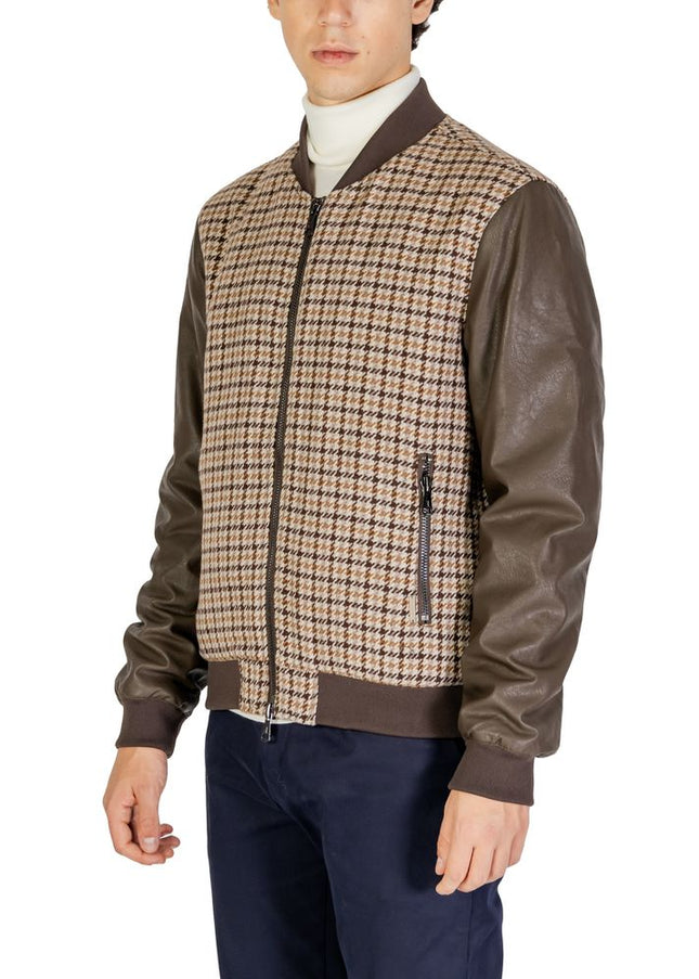 Gianni Lupo Brown Polyester Jacket