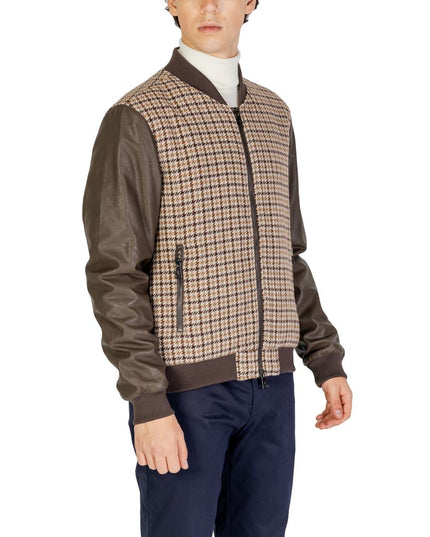 Gianni Lupo Brown Polyester Jacket