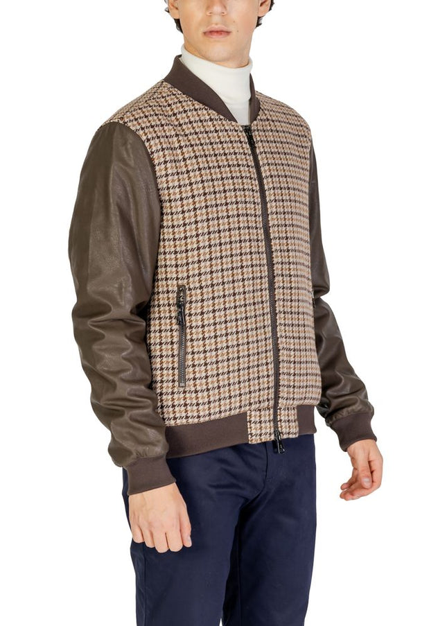 Gianni Lupo Brown Polyester Jacket