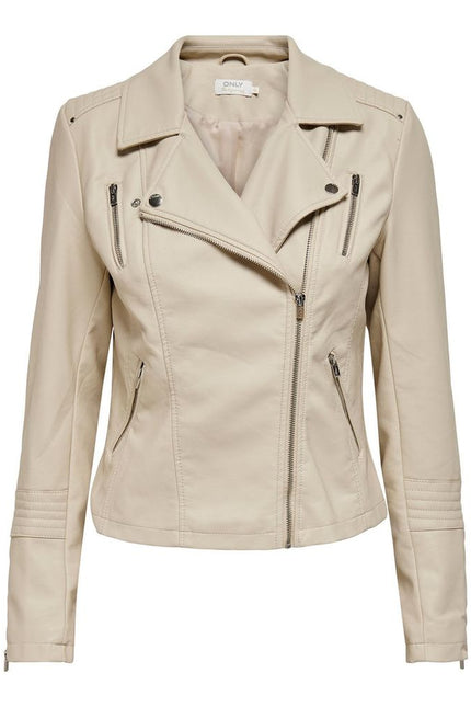 Only Beige Viscose Jackets & Coat