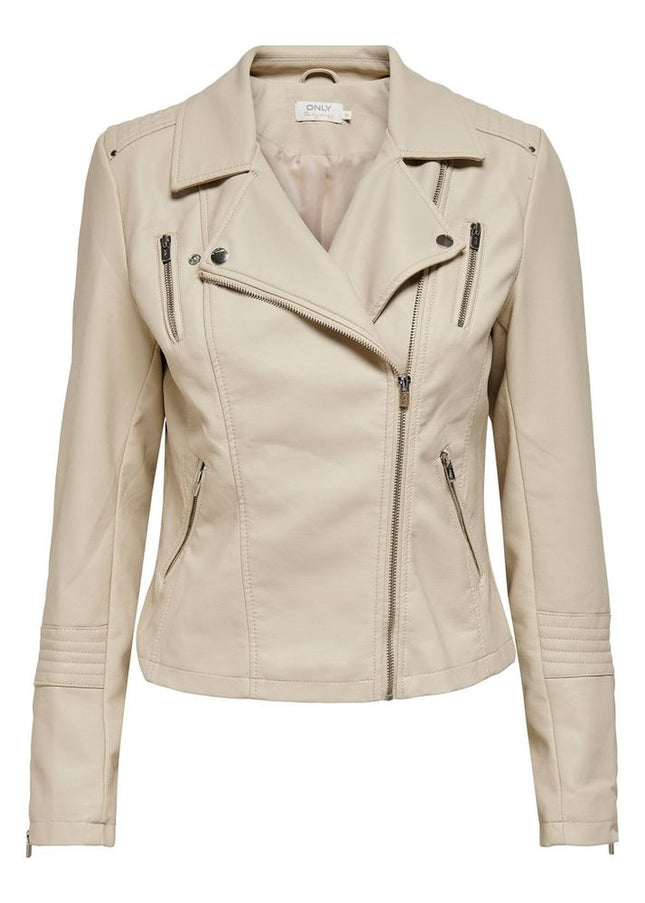 Only Beige Viscose Jackets & Coat