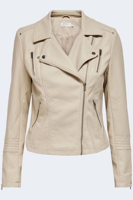 Only Beige Viscose Jackets & Coat