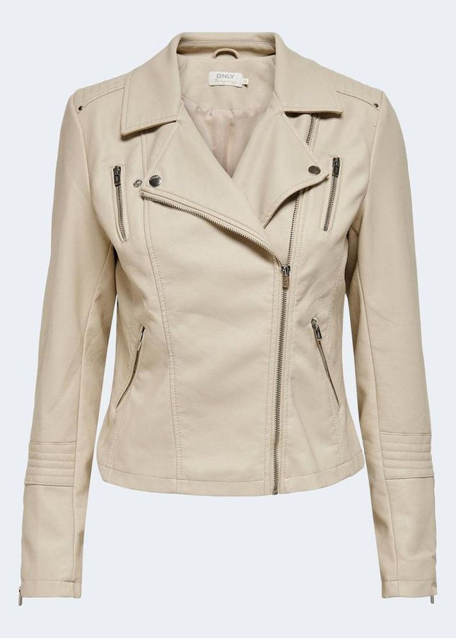 Only Beige Viscose Jackets & Coat