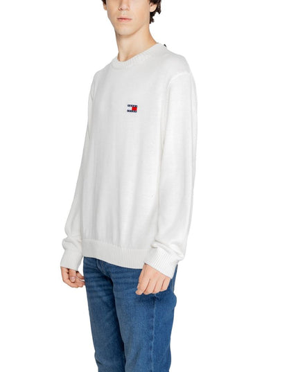 Tommy Hilfiger Jeans White Recycled Polyester Sweater