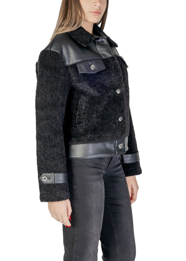 Morgan De Toi Black Polyester Jackets & Coat