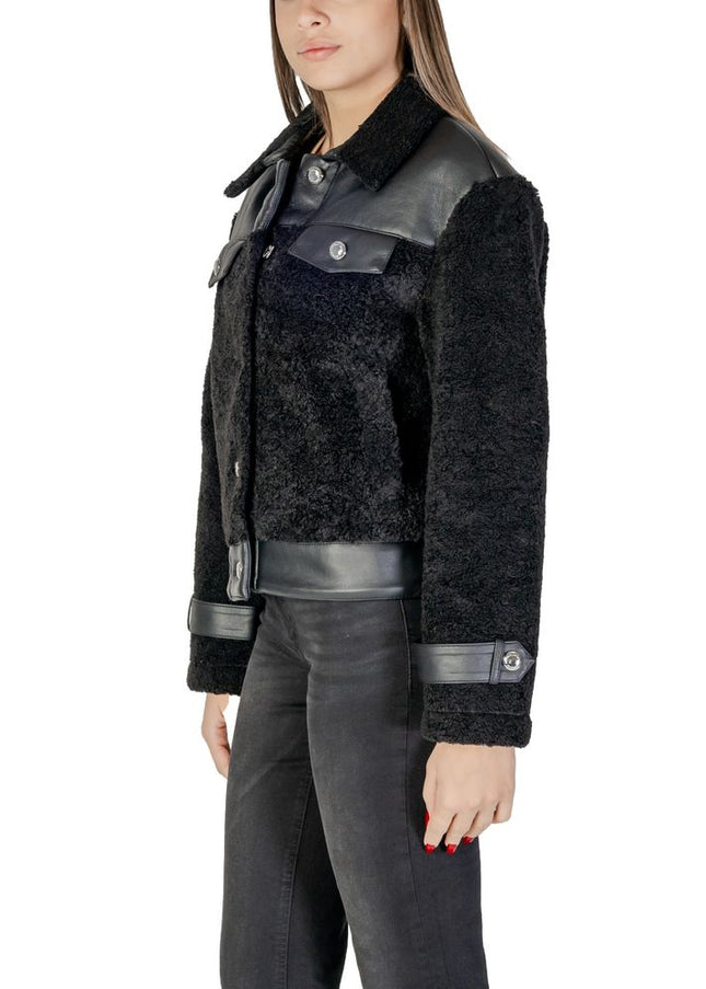 Morgan De Toi Black Polyester Jackets & Coat