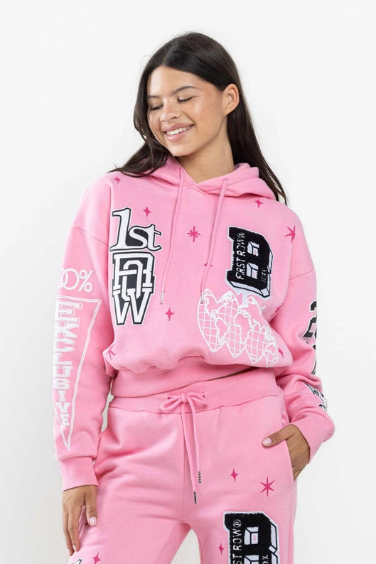 Bright Future Cropped Hoodie-Clothing - Women-Vibrant M.i.U-Pink-S-Urbanheer