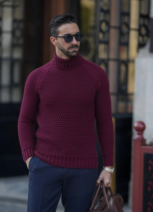 Men's Turtleneck Jumper Sweater-Clothing - Men-Donato-Urbanheer