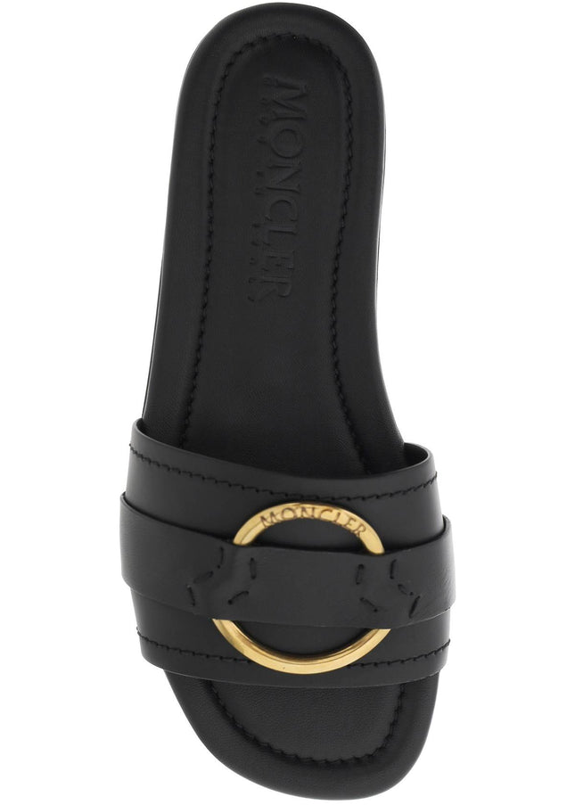 Moncler leather bell slides for