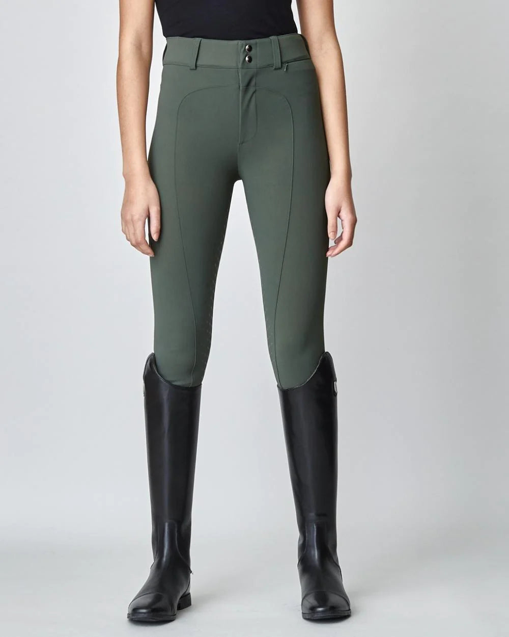 High-Rise Compression Breeches Green-Breeches-Yagya-Urbanheer