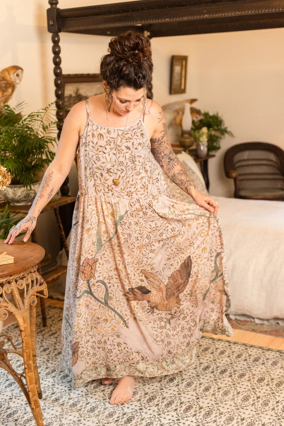 Folklore Floral Bamboo Bohéme Slip Dress with Bird of Peace-Dress-Market of Stars-Urbanheer