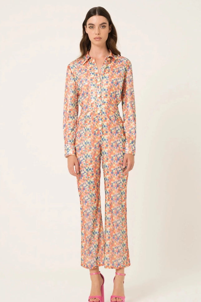 Poppy Long Sleeve Multi Color Jumpsuit-Clothing - Women-Amy Lynn-S-Urbanheer