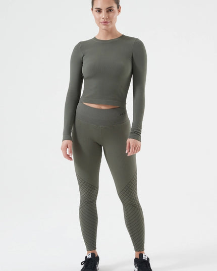 Rib Seamless Longsleeve Evergreen-Long Sleeve Tops-Nux Active-S-Urbanheer