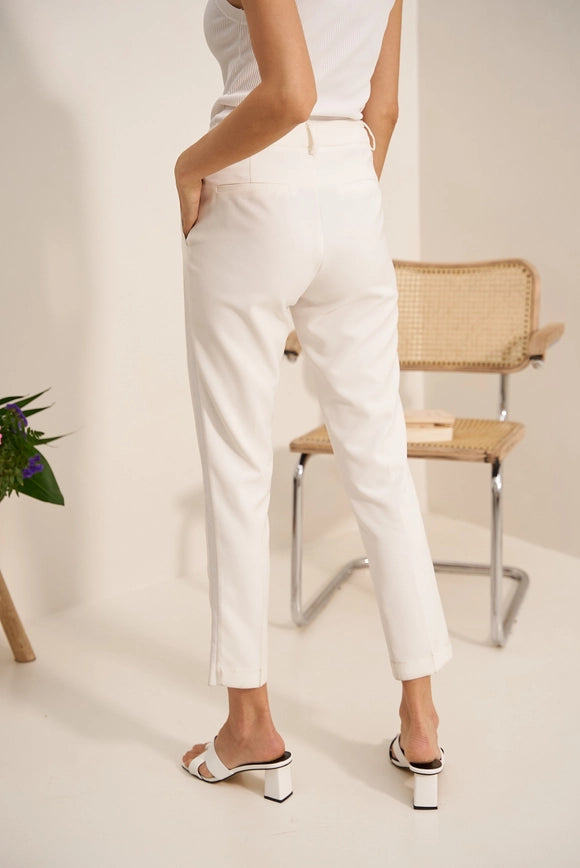 Cigarette Smoking Pants White-Pants-Attentif Paris-Urbanheer