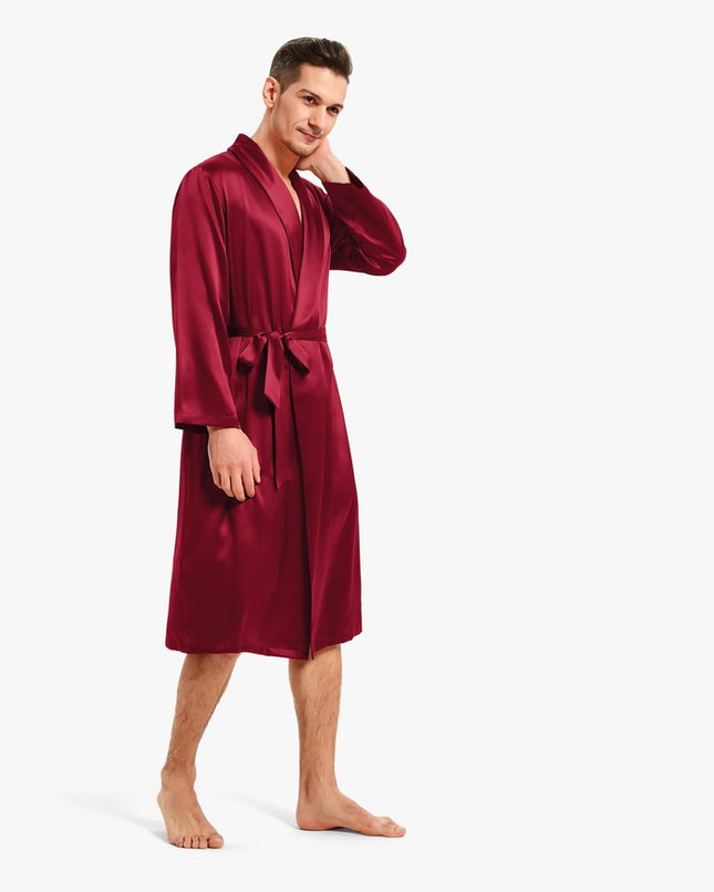 Smooth Silk Robe Claret-Robe-MommeSilk-Urbanheer