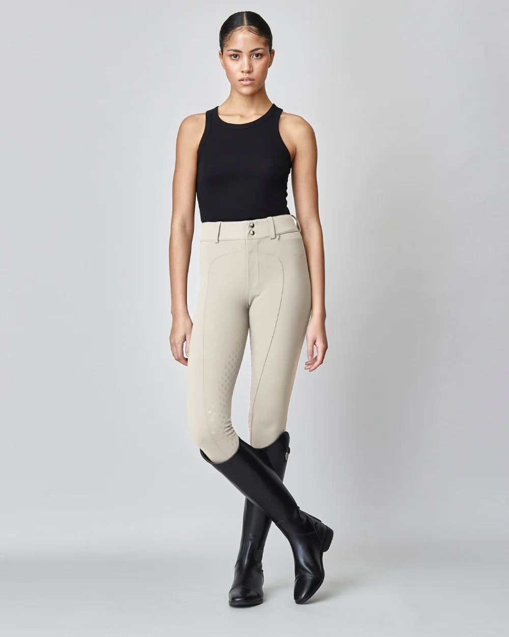 High-Rise Compression Breeches Tan-Breeches-Yagya-Tan-XXS-Urbanheer