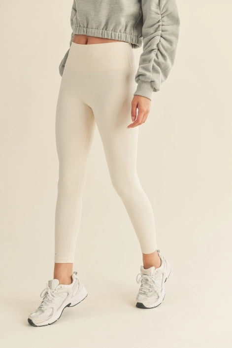 Cream Aligned Performance High-Rise Leggings-Leggings-Kimberly C-Urbanheer