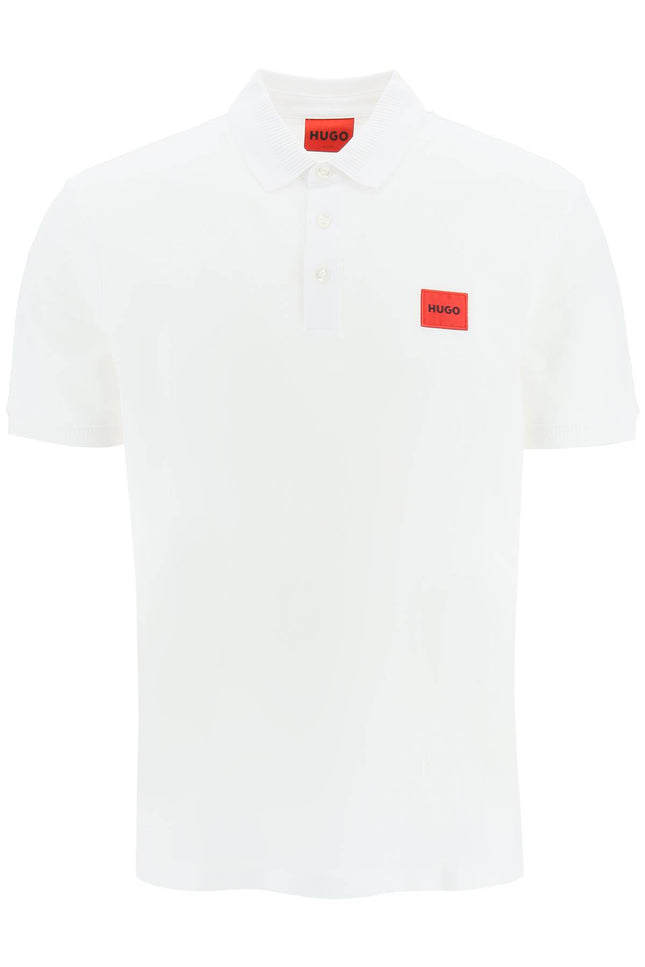 White Hugo Polo Shirt With Logo Patch-HUGO-White-M-Urbanheer