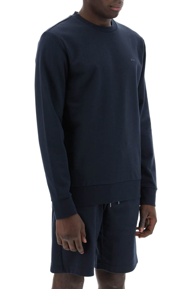 Boss french terry crewneck sweatshirt Blue-sweatshirt-Hugo-Urbanheer