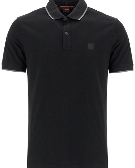 Boss slim fit piqué polo shirt with tipped