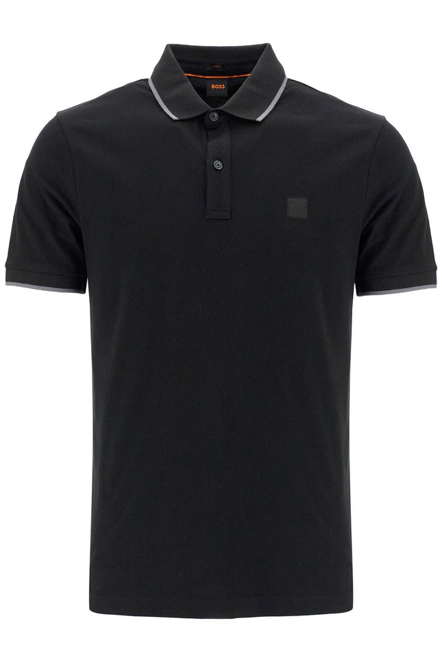 Boss slim fit piqué polo shirt with tipped