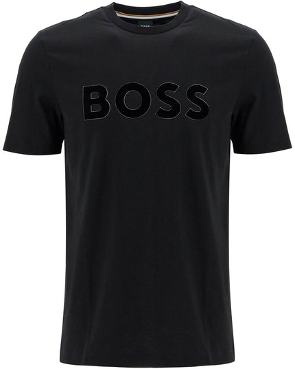 Boss flocked logo t-shirt with