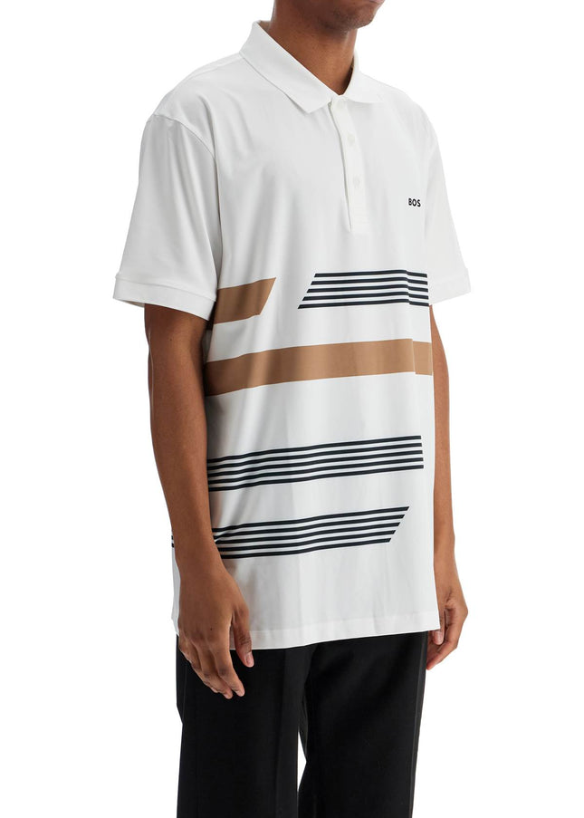 Boss printed stretch jersey polo shirt