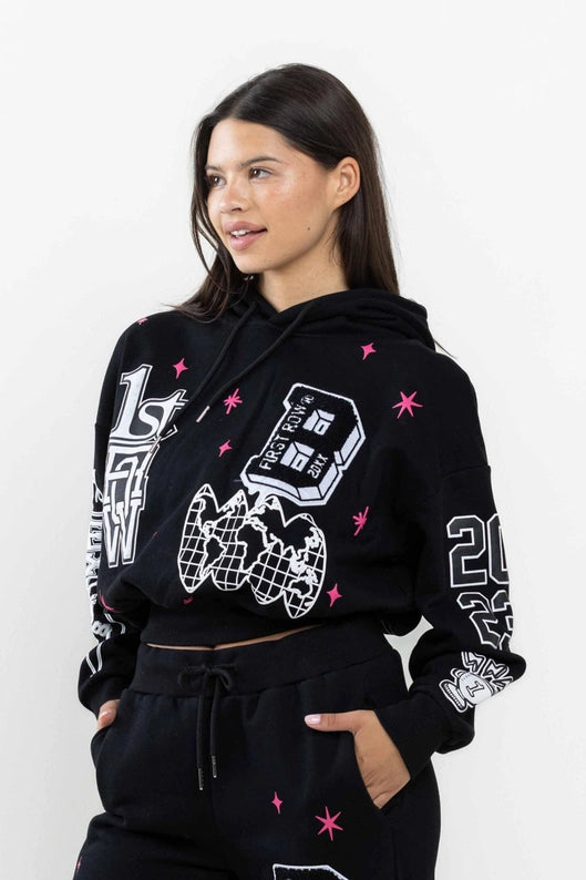 Bright Future Cropped Hoodie-Clothing - Women-Vibrant M.i.U-Black-S-Urbanheer