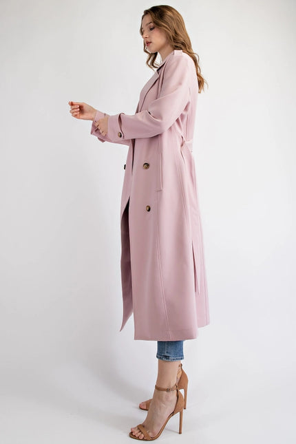 Double Breasted Trench Coat Blush-COAT-EDIT by NINE-Urbanheer