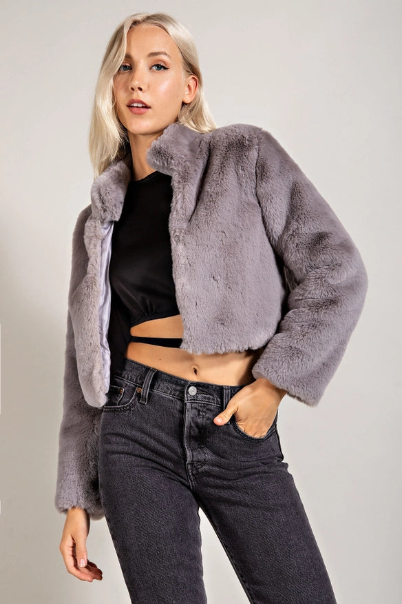 Cropped Faux Fur Jacket-Jacket-EDIT by NINE-Urbanheer