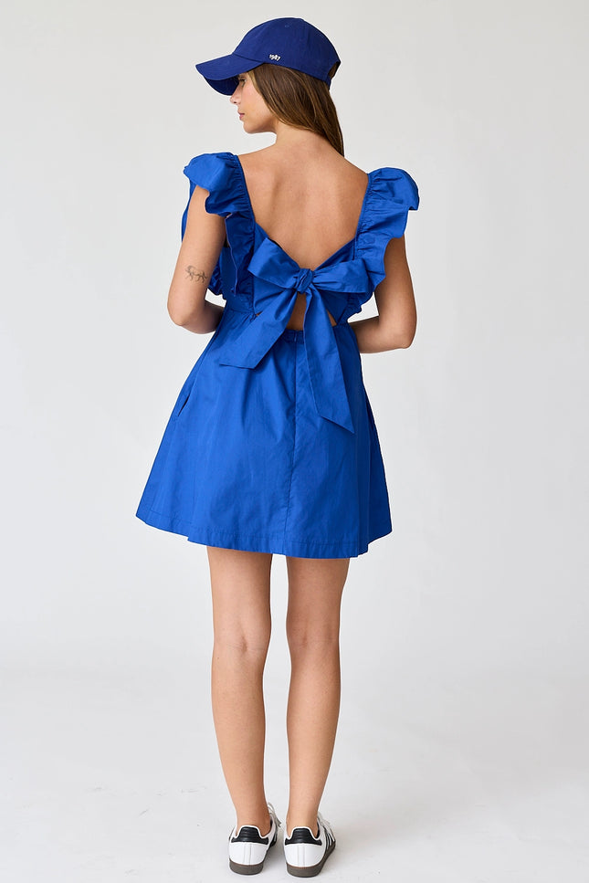 Audrey Tie-Back Ruffle Mini Dress