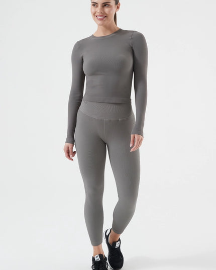 Rib Seamless Longsleeve Slate-Long Sleeve Tops-Nux Active-S-Urbanheer