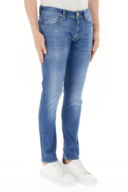 Tramarossa Blue Cotton Jeans & Pant