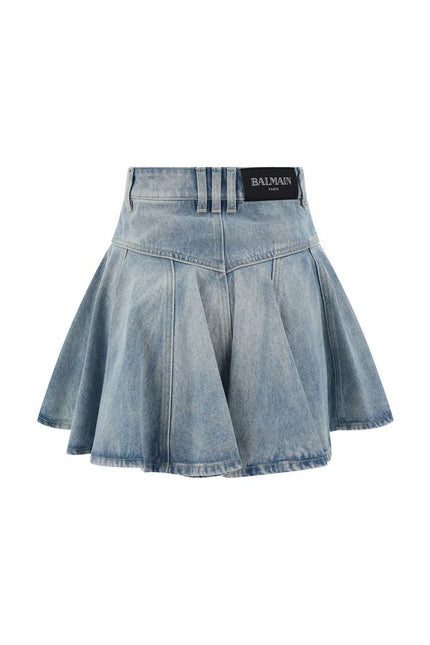 Balmain Denim Mini Skirt