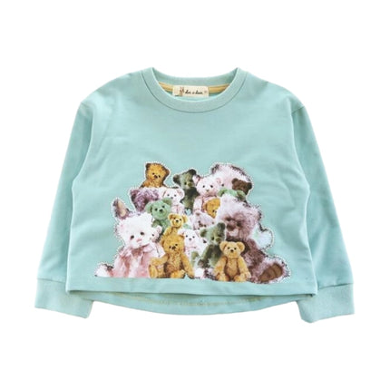 Teddy Print Sweatshirt-doe a dear-Urbanheer