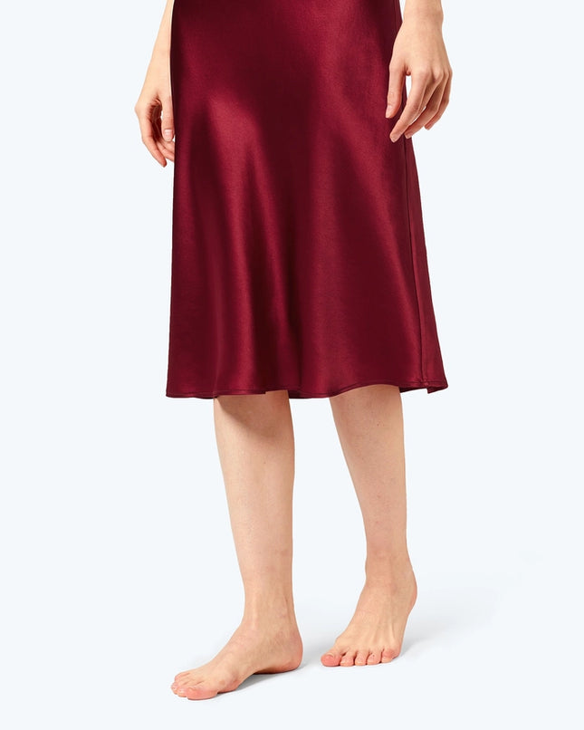 Classic Silk Night Gown Claret-Night Gown-MommeSilk-Urbanheer