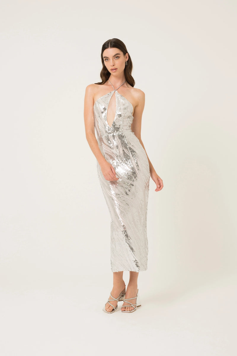 Sky Halter Neck Sequin Maxi Dress-Clothing - Women-Amy Lynn-Urbanheer