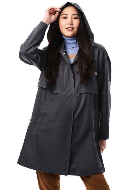 Technical Hooded Women Raincoat - Black-Clothing - Women-Bernardo-Urbanheer