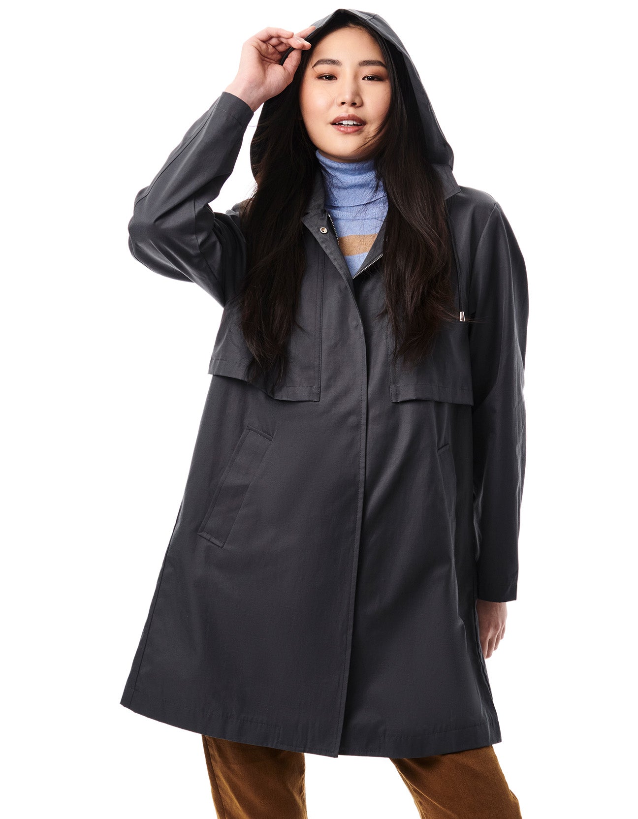 Technical Hooded Women Raincoat - Black-Clothing - Women-Bernardo-Urbanheer