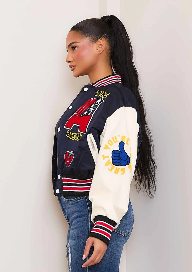 You Are Doing Ok Varsity Jacket-Jacket-Vibrant M.i.U-Urbanheer