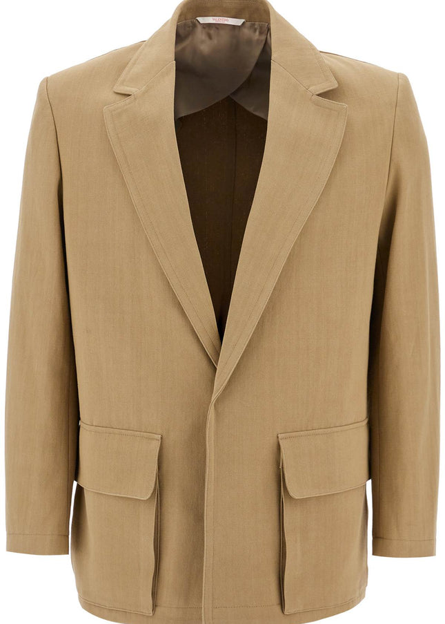 Valentino Garavani single-breasted canvas jacket