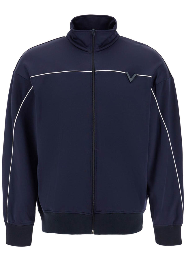 Valentino Garavani metallic v-detail sports sweatshirt