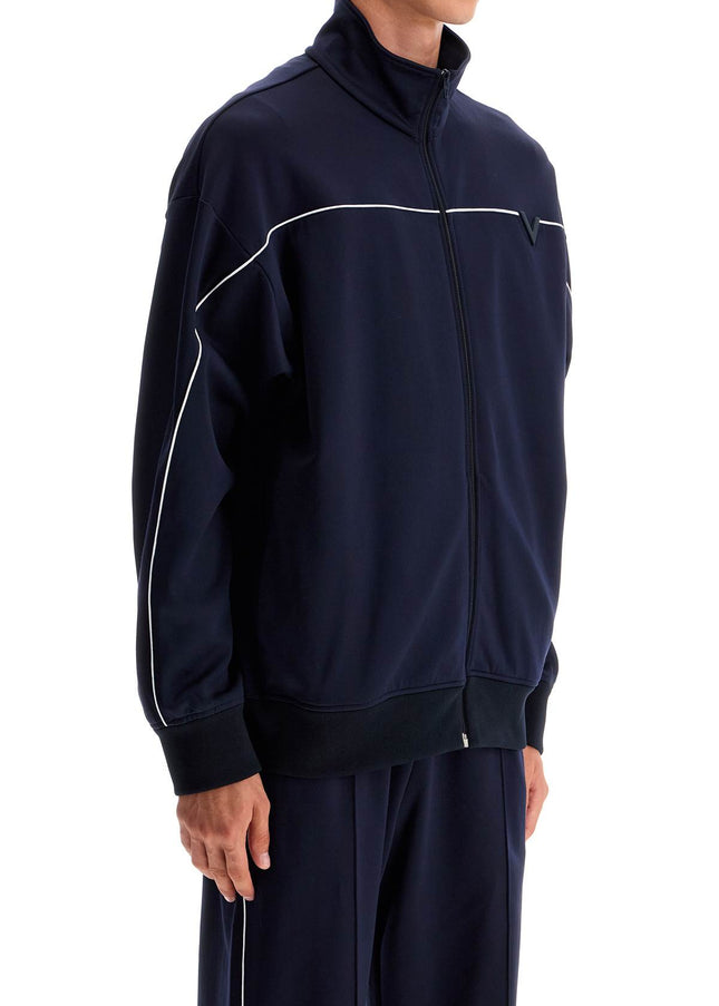 Valentino Garavani metallic v-detail sports sweatshirt