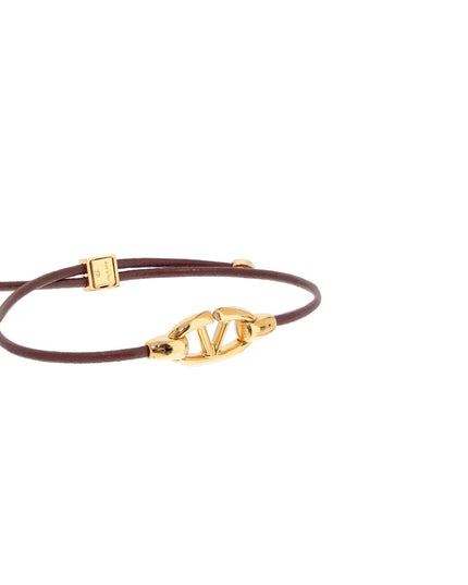 Valentino Garavani leather vlogo bracelet 'the bold