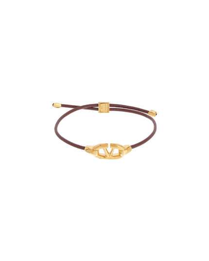 Valentino Garavani leather vlogo bracelet 'the bold