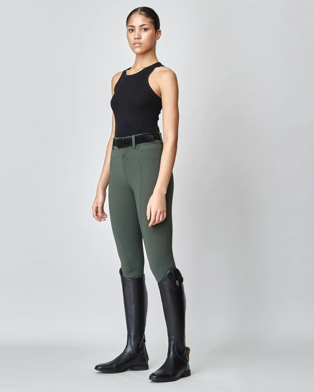 High-Rise Compression Breeches Green-Breeches-Yagya-Urbanheer