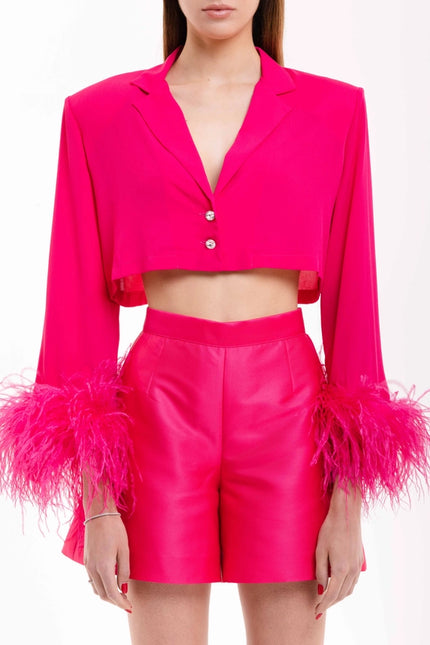 Iris Crop Fuchsia-SHIRT-Giulia De Leonardi Couture-S-Urbanheer