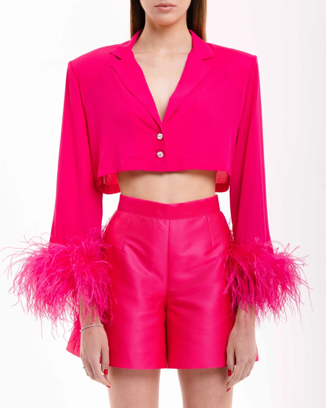 Iris Crop Fuchsia-SHIRT-Giulia De Leonardi Couture-S-Urbanheer