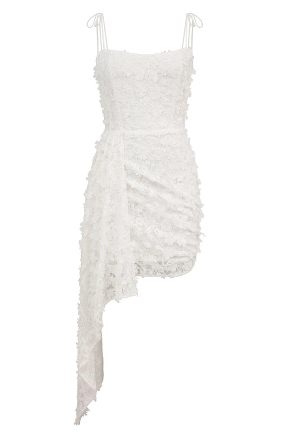 Lace Waterfall Hem Mini Dress-dress-Avec Les Filles-Urbanheer